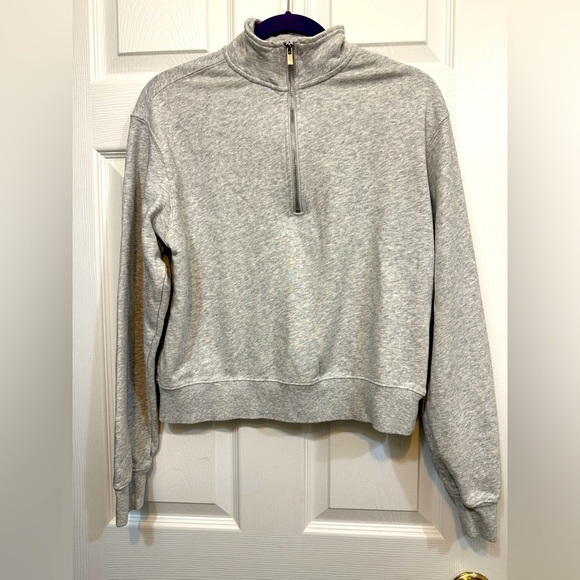 Fabletics Sweaters - Fabletics Gray Half-Zip Women's Sweater Large